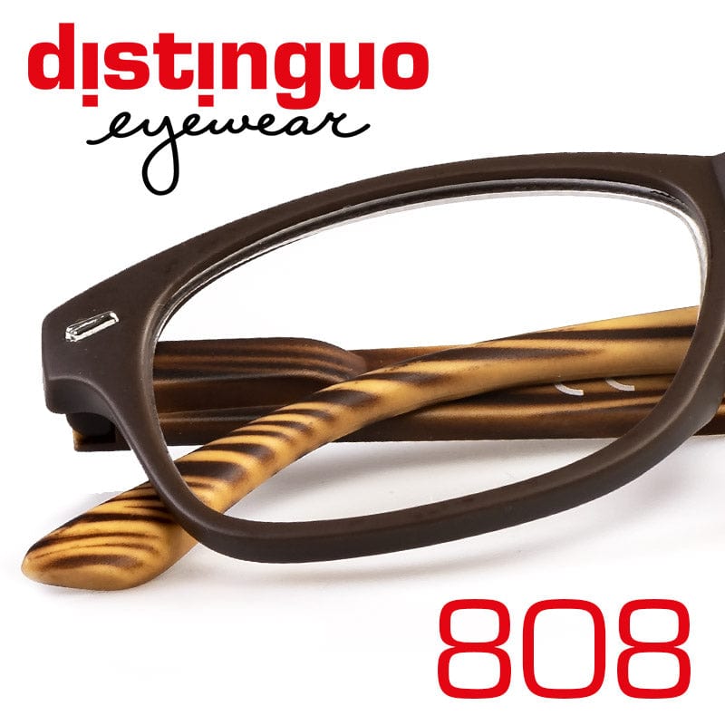 Distinguo Occhiali da lettura 1.0 / Marrone Distinguo 808 Occhiali da Lettura con Montatura Leggera e Comfort