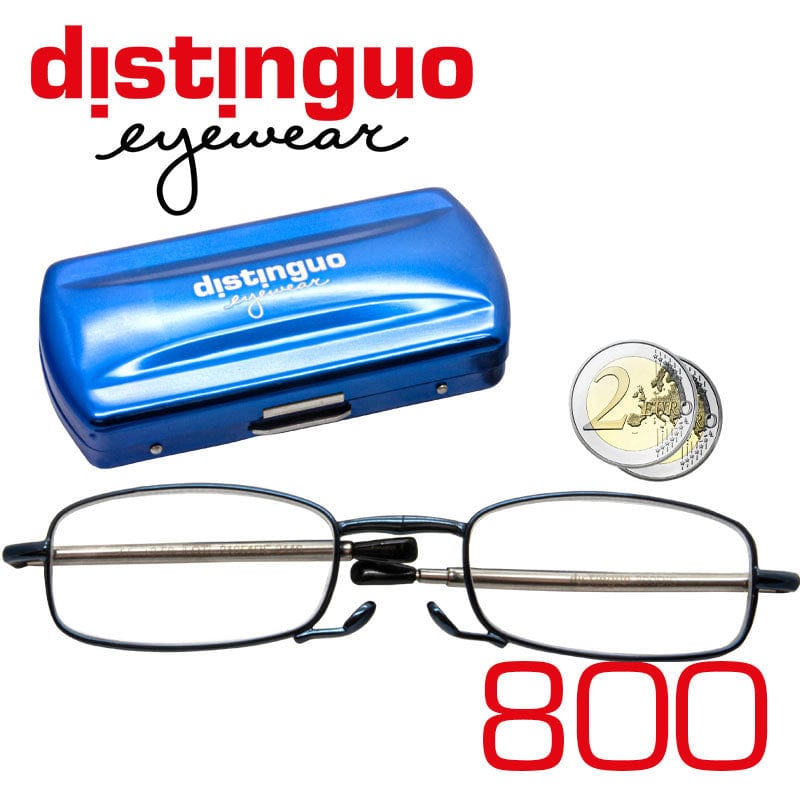 Distinguo Occhiali da lettura Distinguo 800 Blu occhiali da lettura pieghevoli tascabili