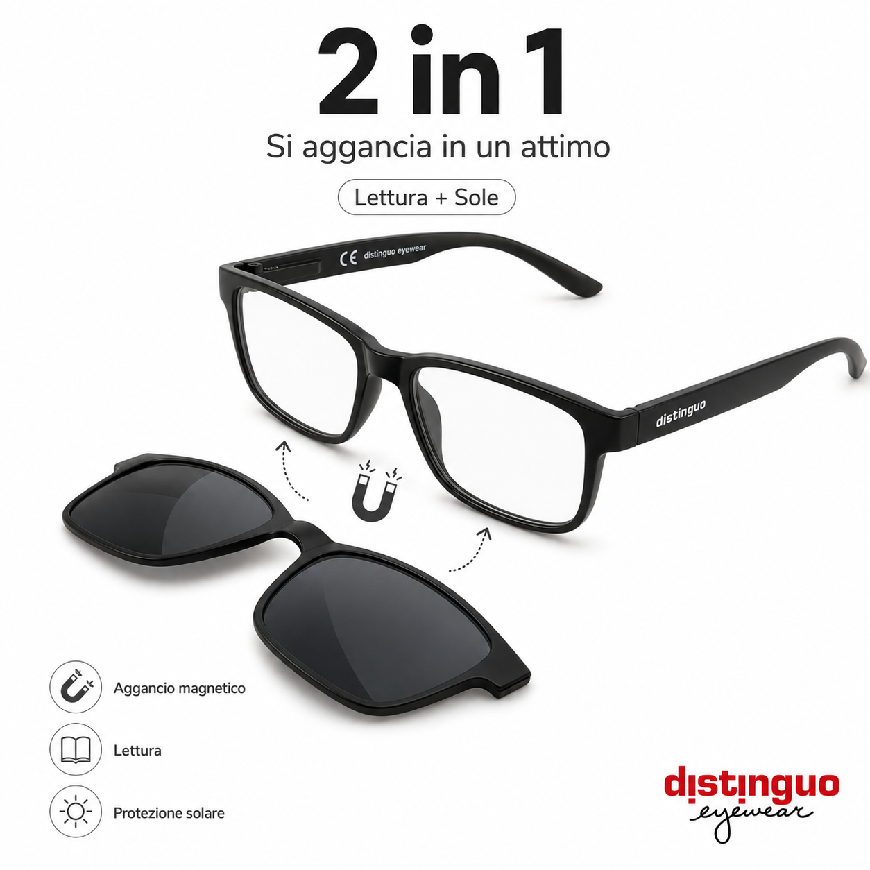 Occhiali da Lettura con Clip Sole Magnetica