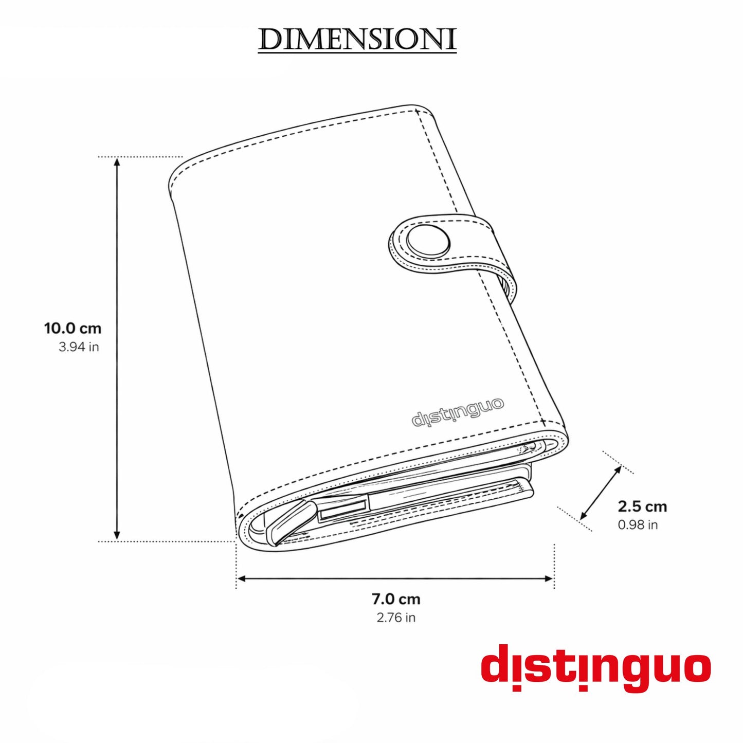 Distinguo 02 — Portafoglio Pop Up RFID con Portamonete