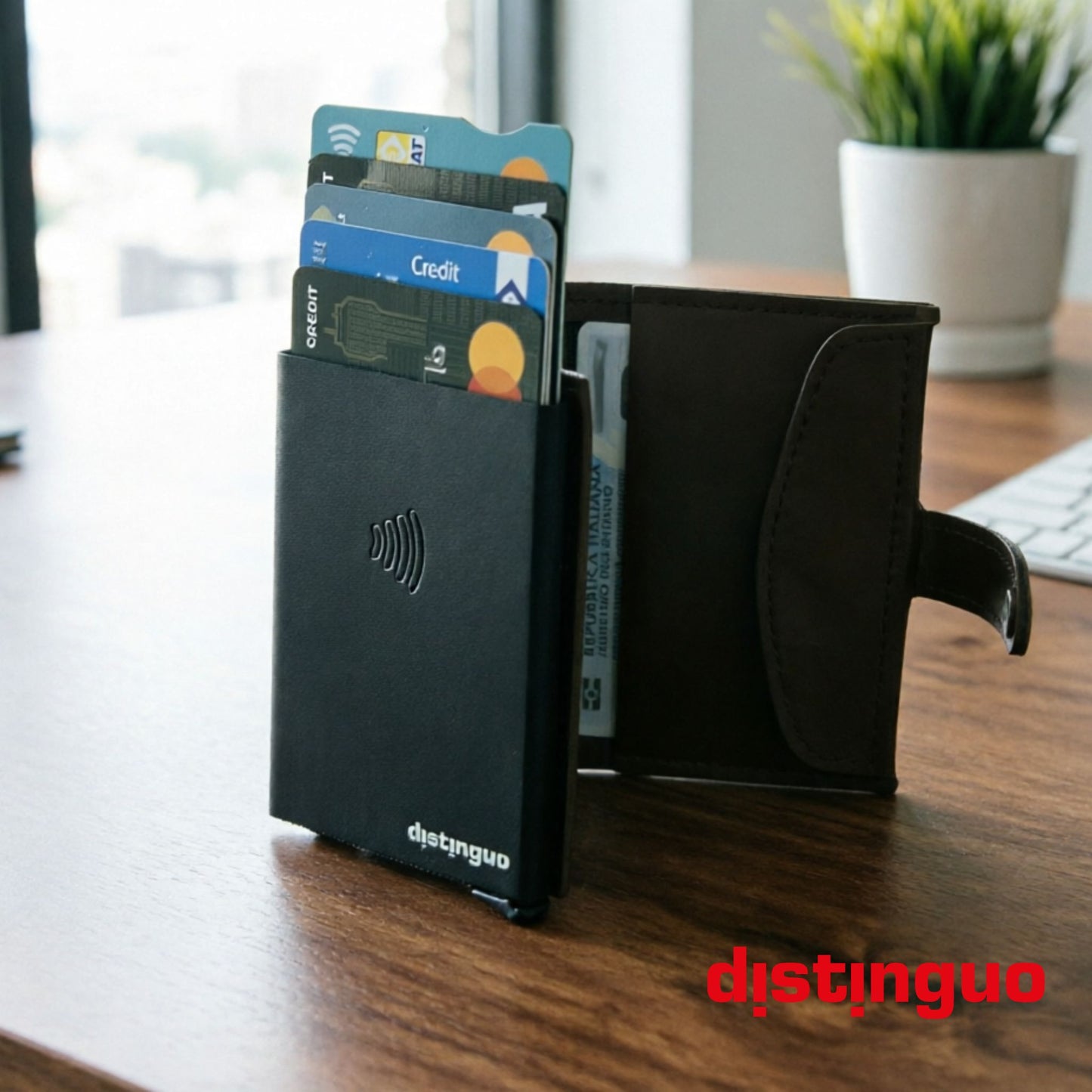 Distinguo 02 — Portafoglio Pop Up RFID con Portamonete