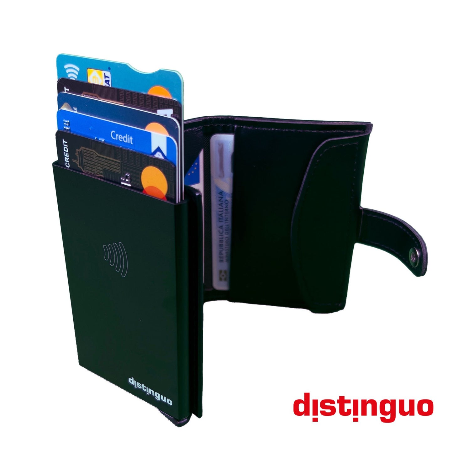 Distinguo 02 — Portafoglio Pop Up RFID con Portamonete