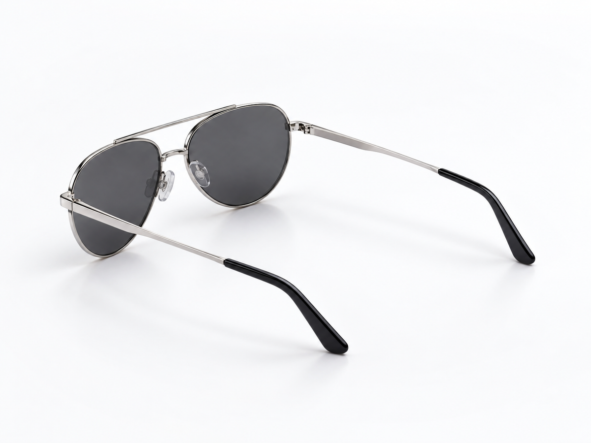Distinguo 500.1 Occhiali da Sole Aviator Tubular – Argento, Lenti Grigie