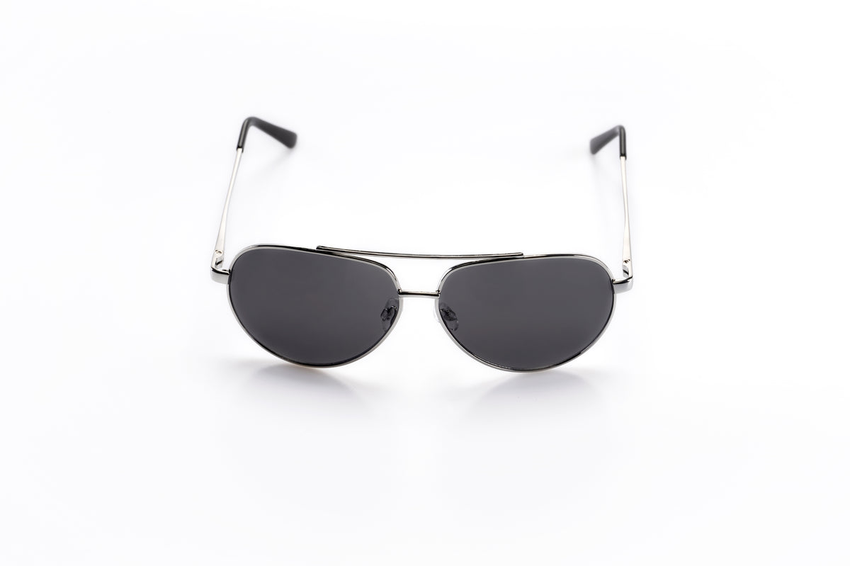 Distinguo 500.1 Occhiali da Sole Aviator Tubular – Argento, Lenti Grigie