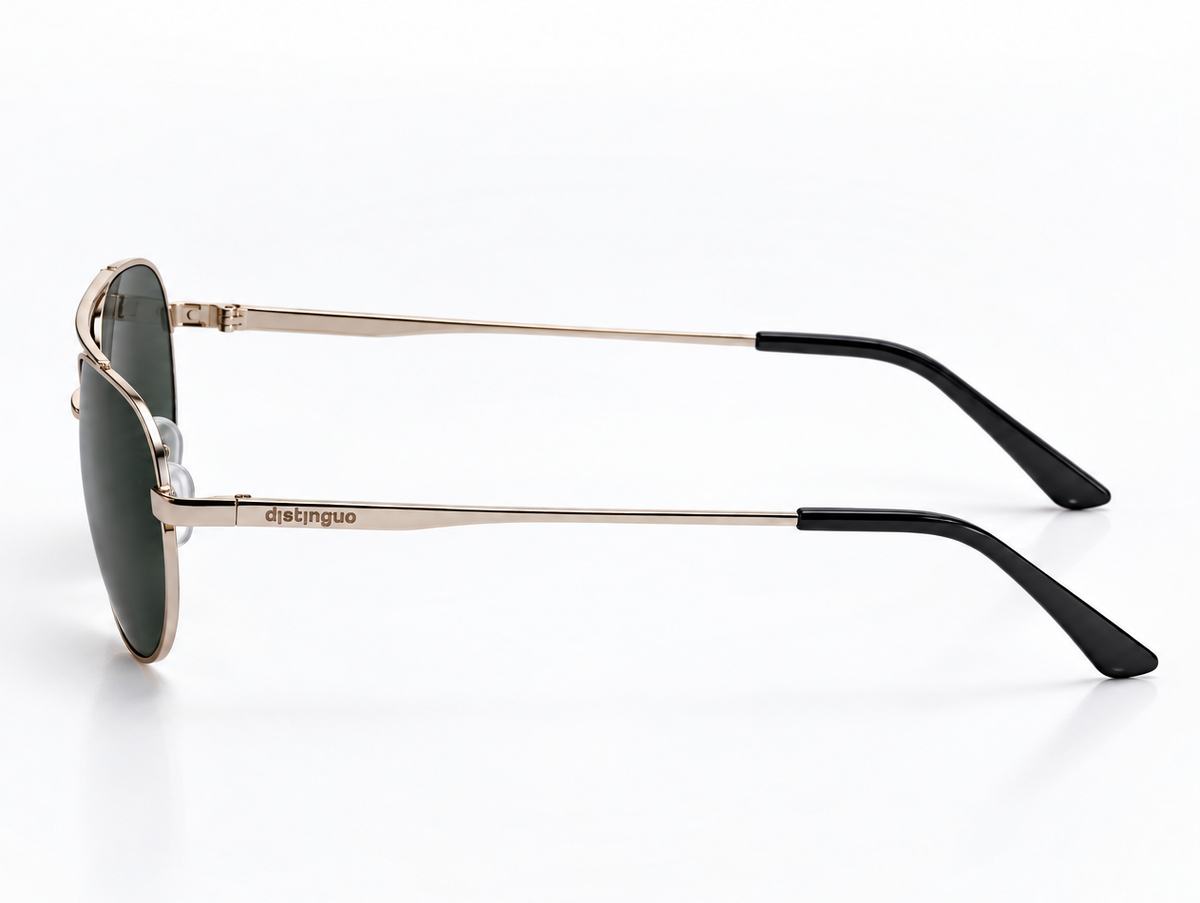 Distinguo 500.2 Occhiali da Sole Aviator Tubular – Oro, Lenti Verdi