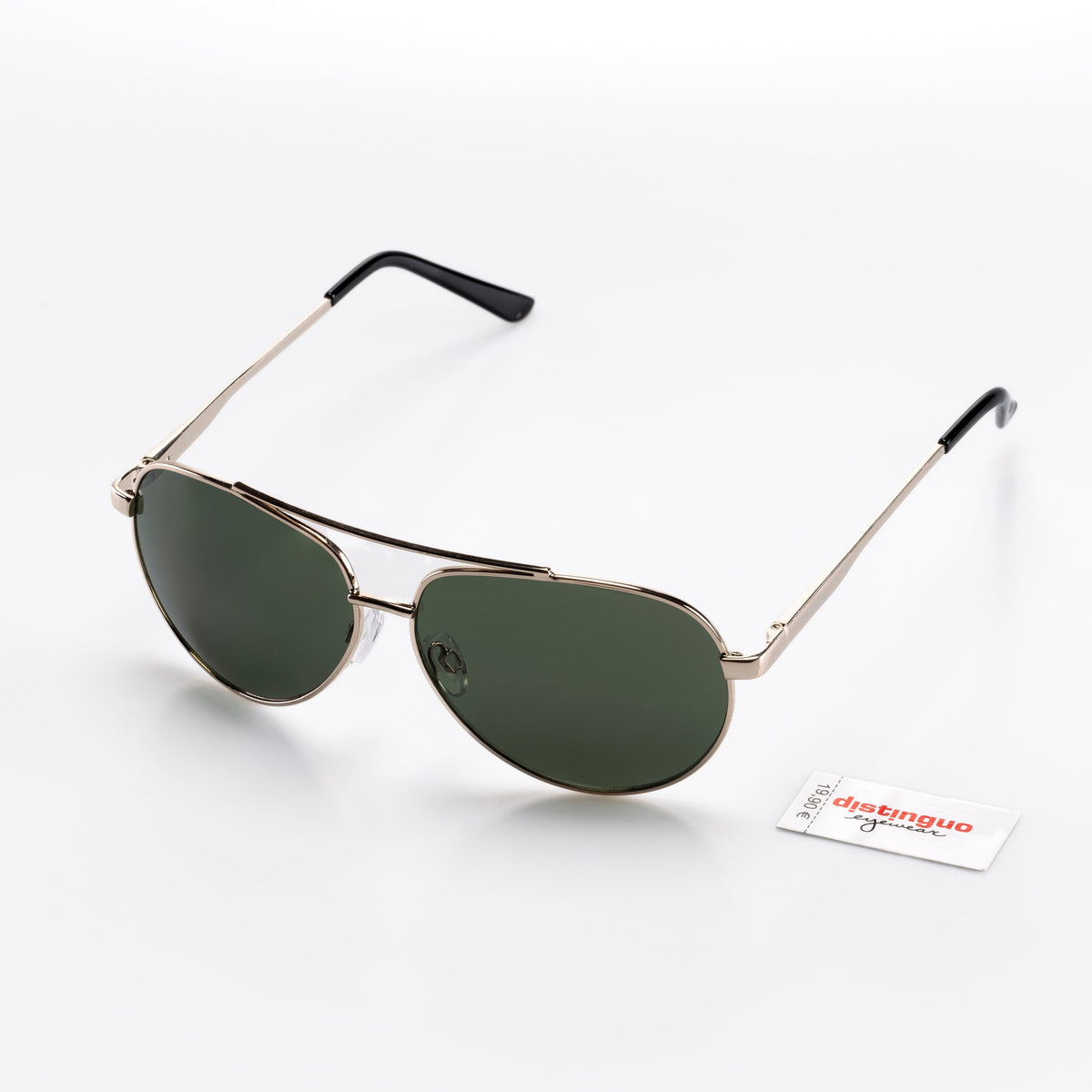 Distinguo 500.2 Occhiali da Sole Aviator Tubular – Oro, Lenti Verdi