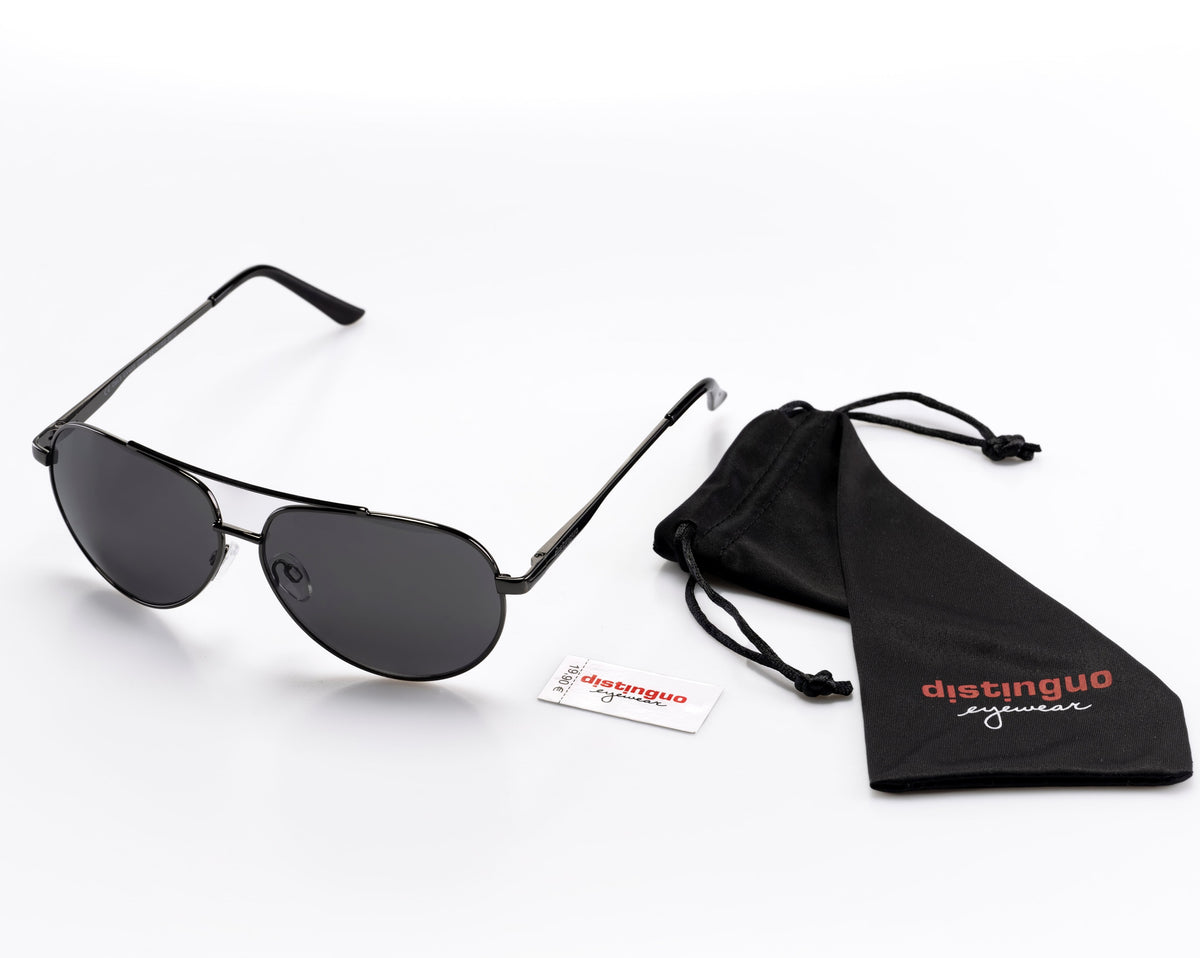 Distinguo 500.4 Occhiali da Sole Aviator Tubular – Canna di Fucile, Lenti Canna di Fucile