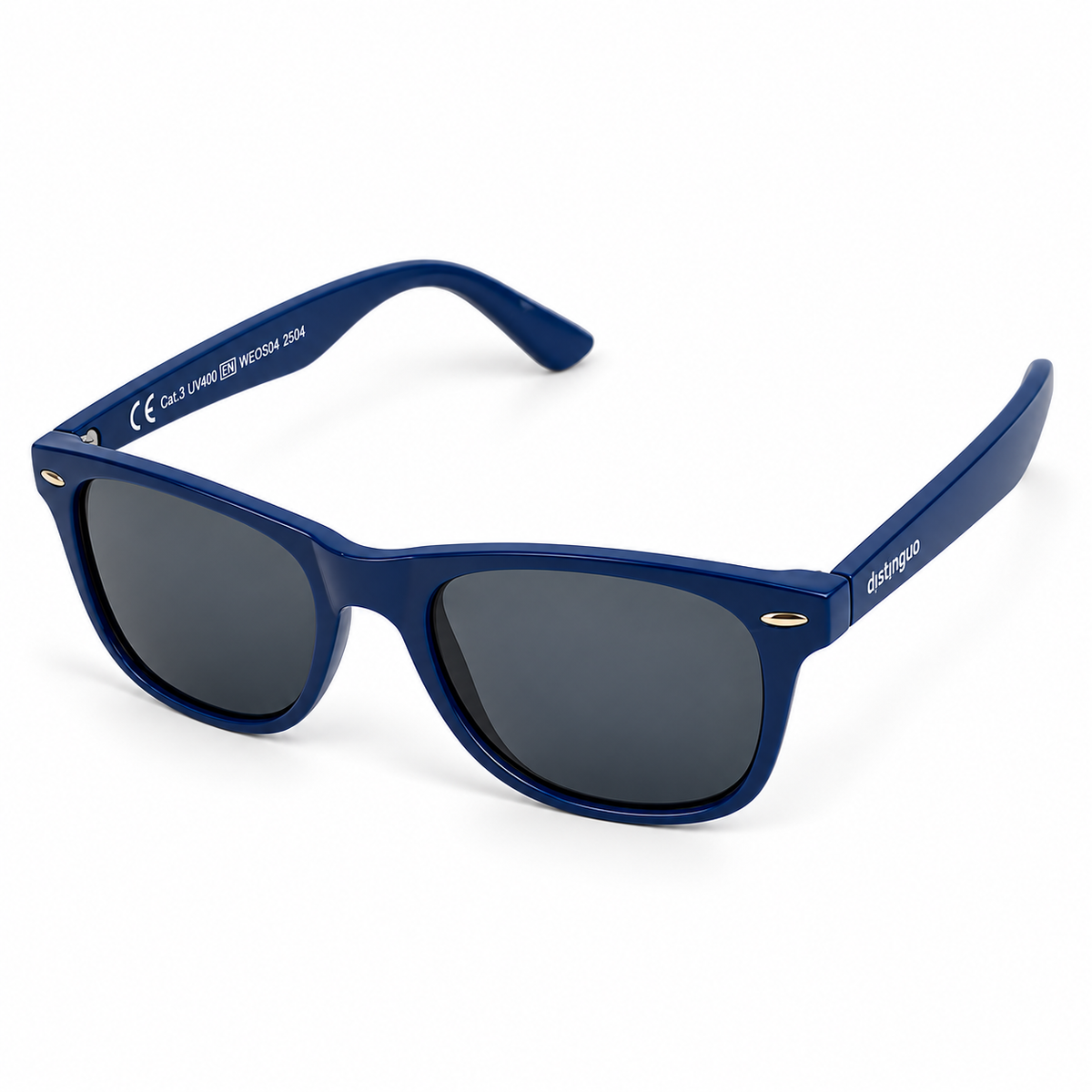 Distinguo 504.5 Occhiali da Sole Classico 2 UV400 – Blu Opaco, Lenti Grigie