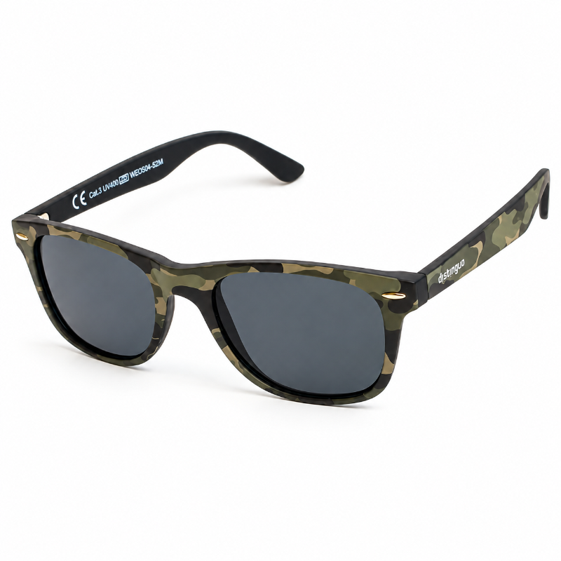 Distinguo 504.6 Occhiali da Sole Classico 2 UV400 – Mimetico Verde, Lenti Grigie