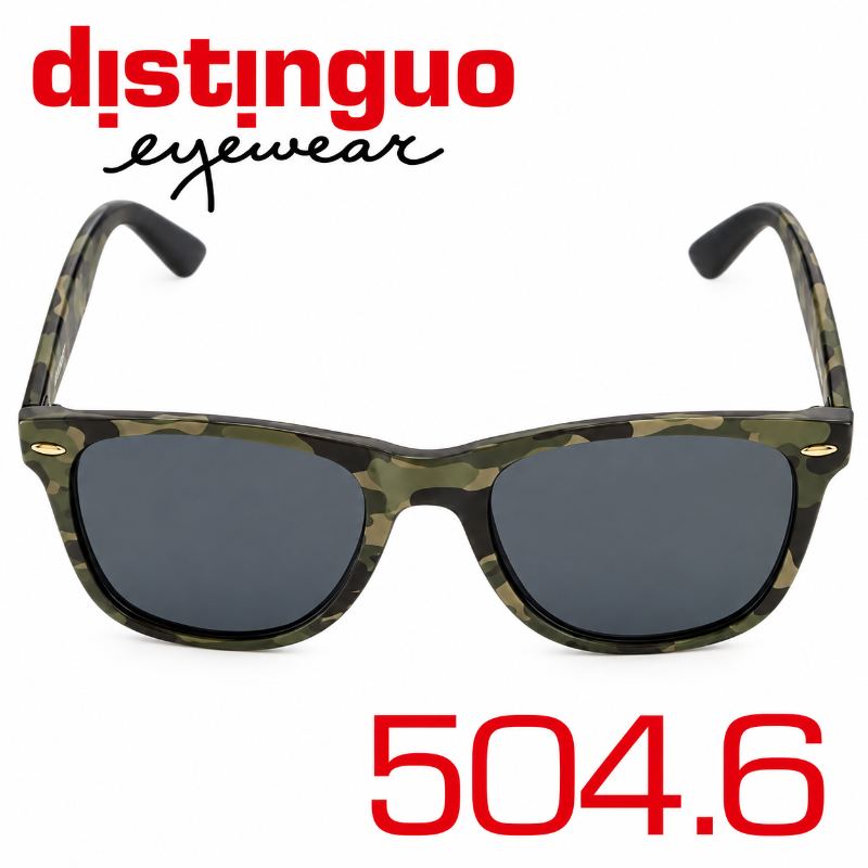 Distinguo 504.6 Occhiali da Sole Classico 2 UV400 – Mimetico Verde, Lenti Grigie