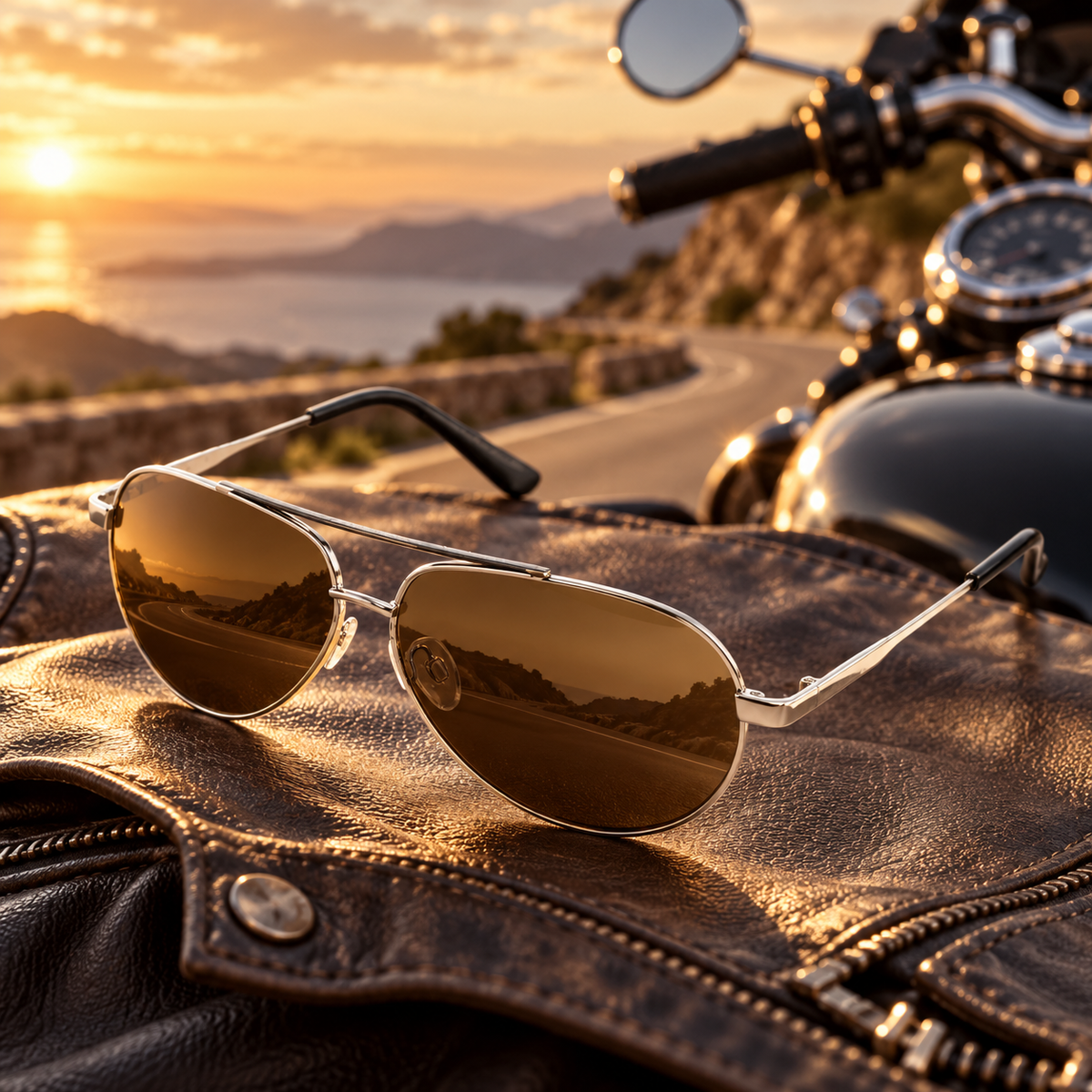 Distinguo 500.3 Occhiali da Sole Aviator Tubular – Oro, Lenti Marroni