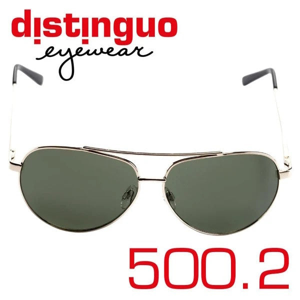 Distinguo 500.2 Occhiali da Sole Aviator Tubular – Oro, Lenti Verdi
