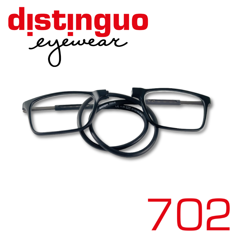 Occhiali da lettura unisex Distinguo 702 con chiusura magnetica frontale per il collo