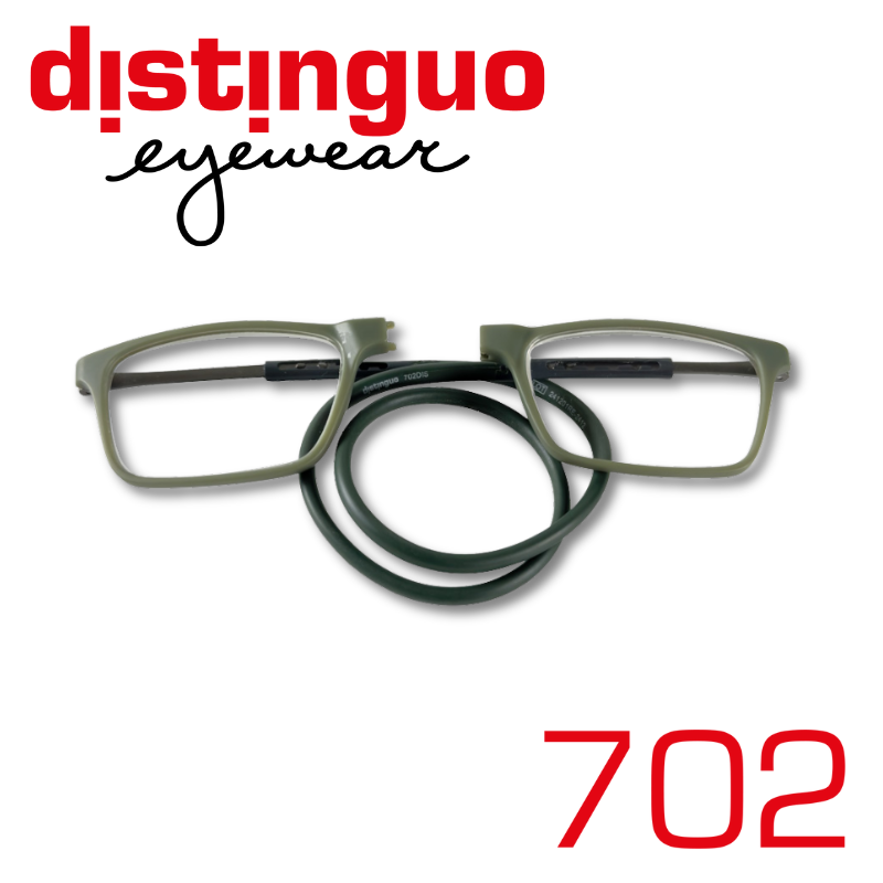 Occhiali da lettura unisex Distinguo 702 con chiusura magnetica frontale per il collo