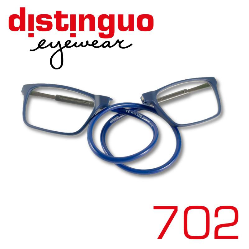 Occhiali da lettura unisex Distinguo 702 con chiusura magnetica frontale per il collo