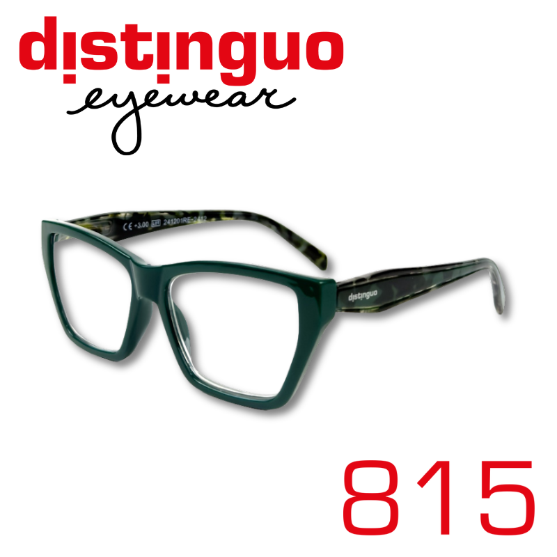 Occhiali da lettura Distinguo 815 con montatura squadrata dal fascino vintage, leggeri e resistenti per uso quotidiano