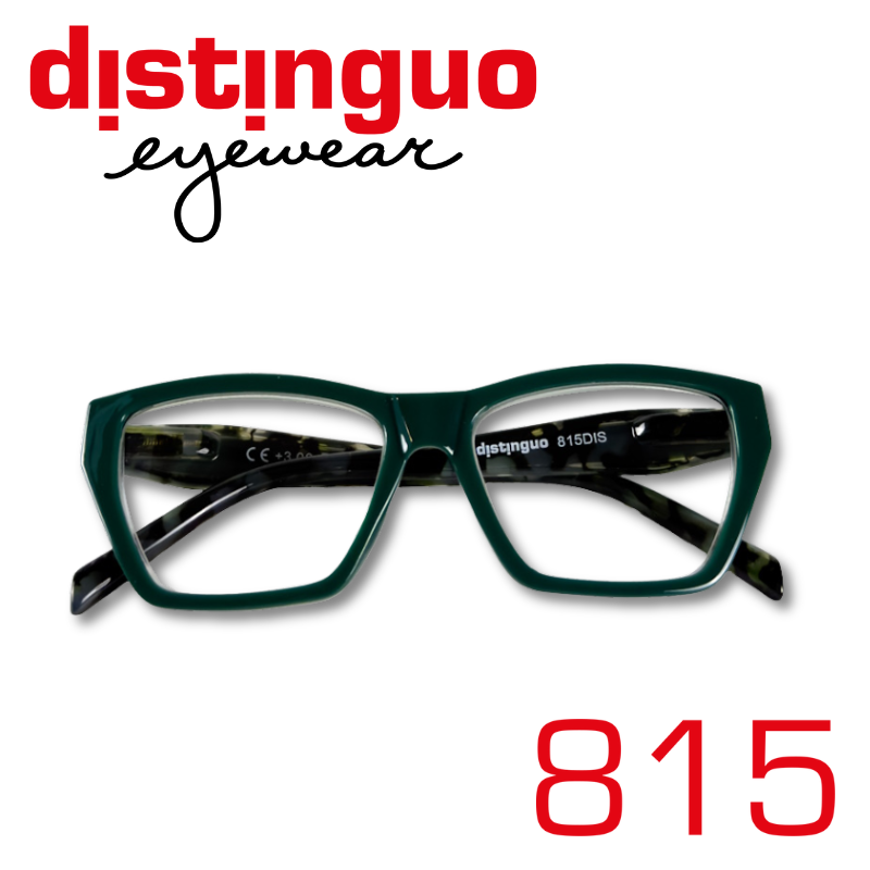 Occhiali da lettura Distinguo 815 con montatura squadrata dal fascino vintage, leggeri e resistenti per uso quotidiano