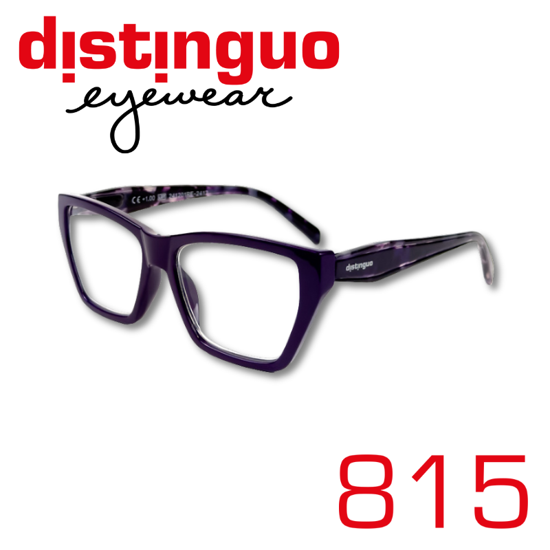 Occhiali da lettura Distinguo 815 con montatura squadrata dal fascino vintage, leggeri e resistenti per uso quotidiano