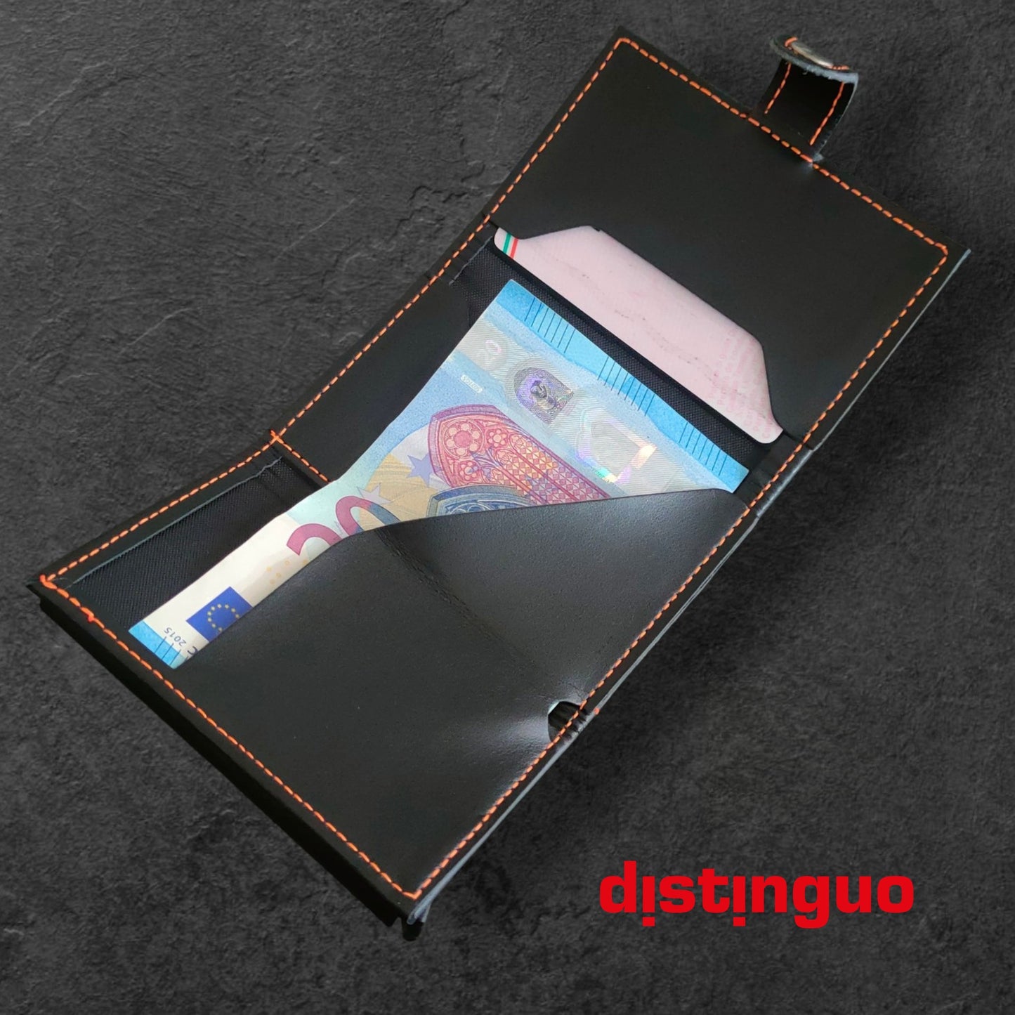 Distinguo 01 — Portafoglio Pop Up RFID Anti Clonazione