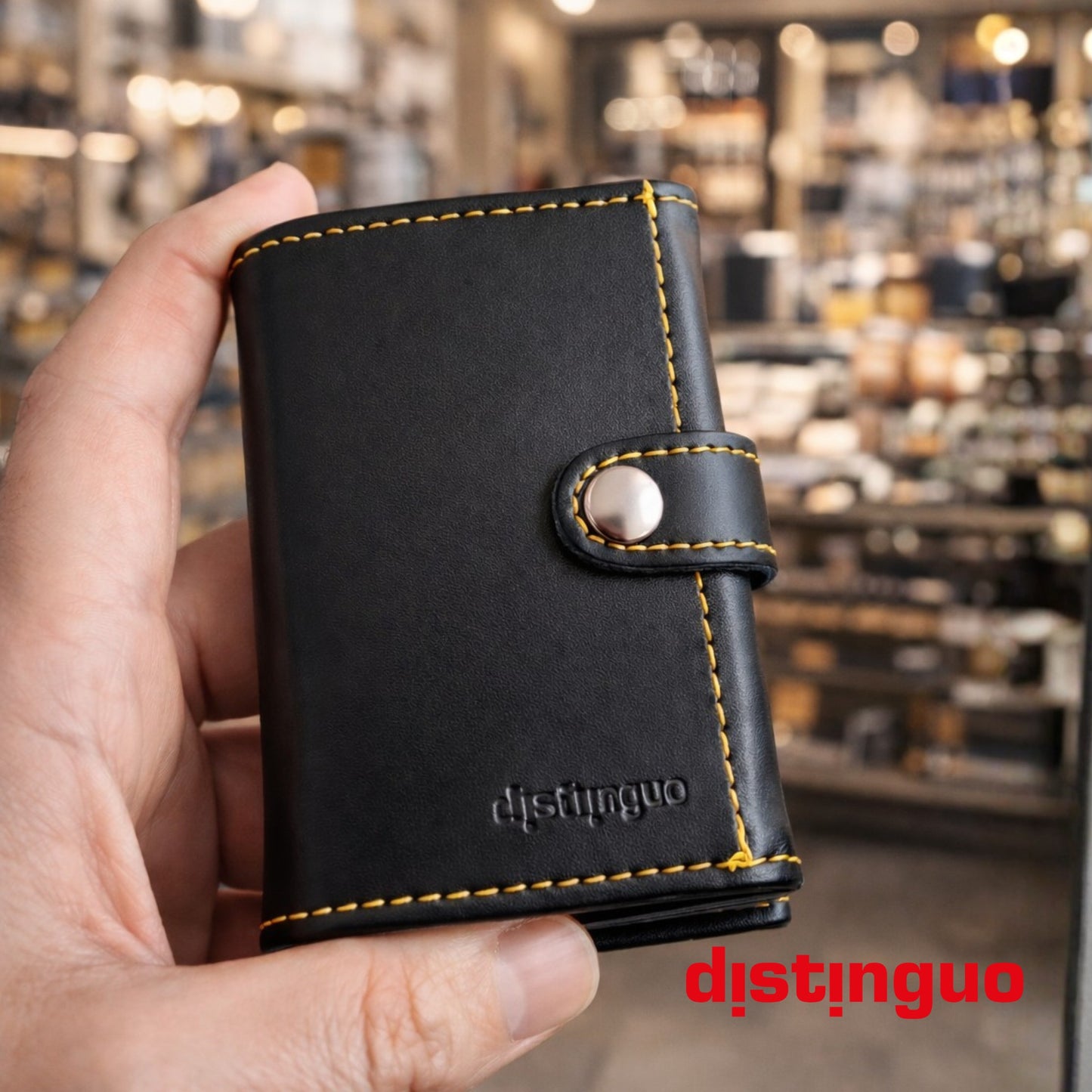 Distinguo 01 — Portafoglio Pop Up RFID Anti Clonazione