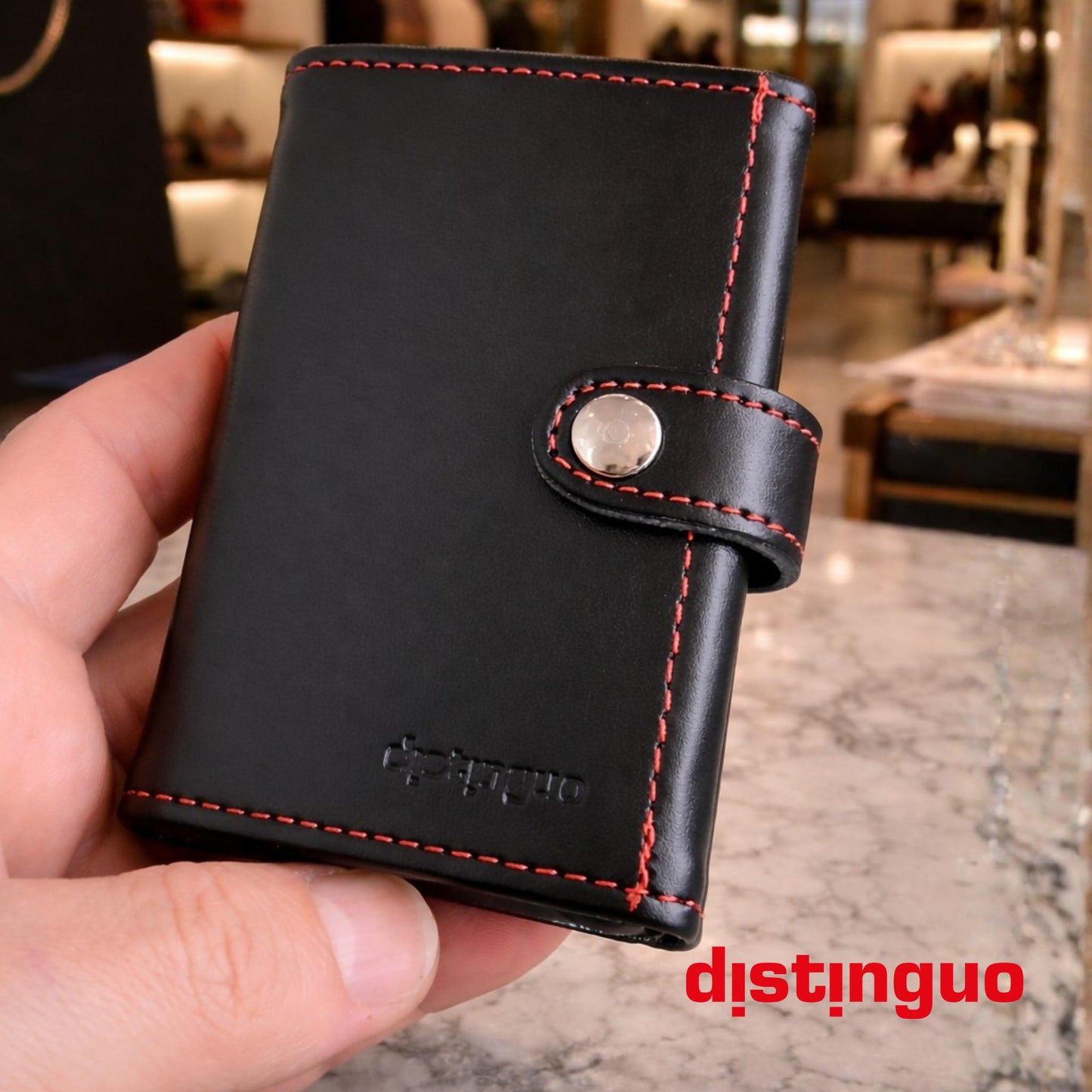Distinguo 01 — Portafoglio Pop Up RFID Anti Clonazione