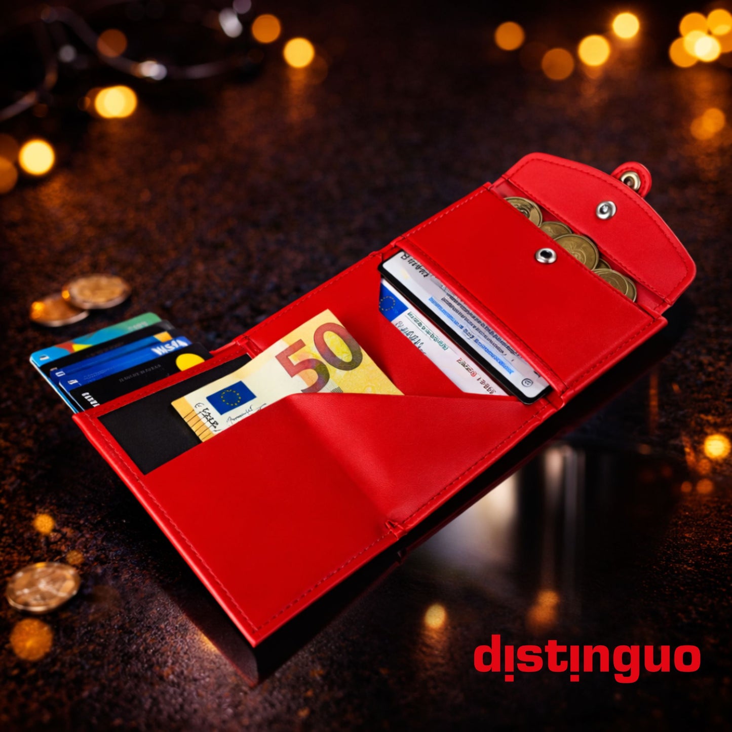 Distinguo 02 — Portafoglio Pop Up RFID con Portamonete