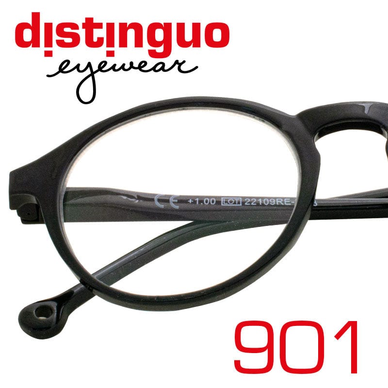 Distinguo 901 nero lucido occhiali da lettura clip-on - distinguoshop